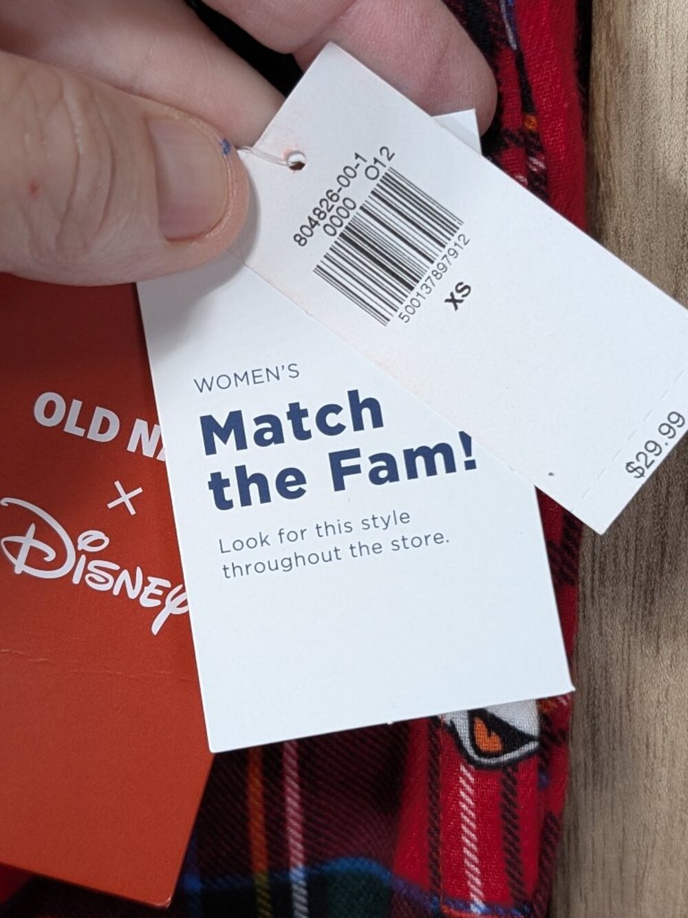 Disney Red Plaid Mickey Mouse Pajama Pants Match the Fam! Size XS NWT - Picture 9 of 13